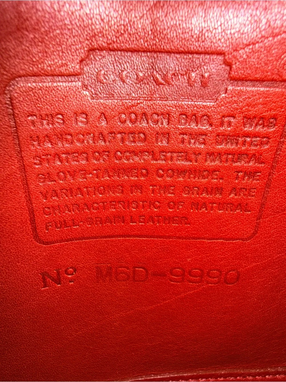 Vtg COACH Red Leather Clamshell Bella Pouch Crossbody 9990 | Made in USA - Picture 8 of 10